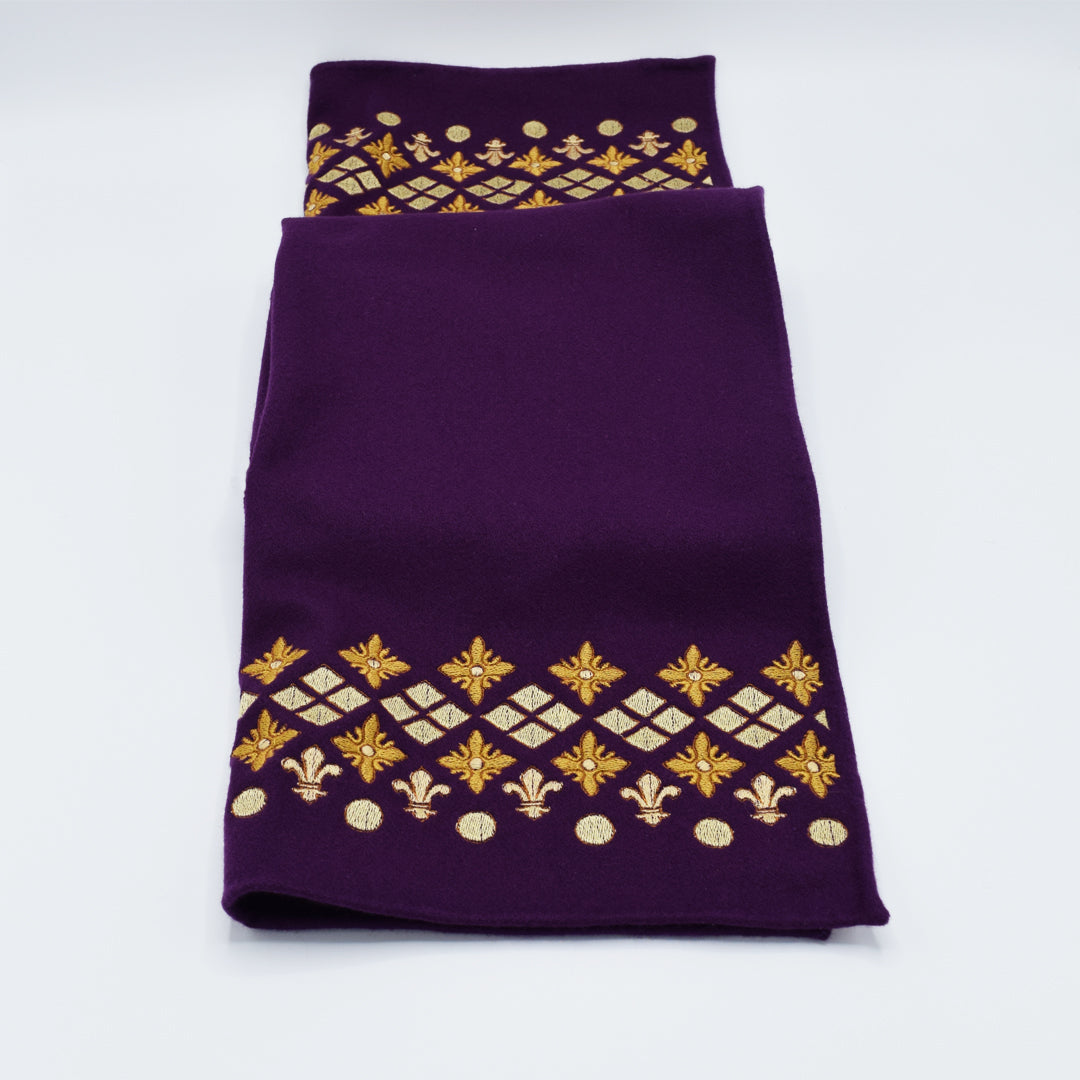 Cashmere wool blend Embroidered Scarf