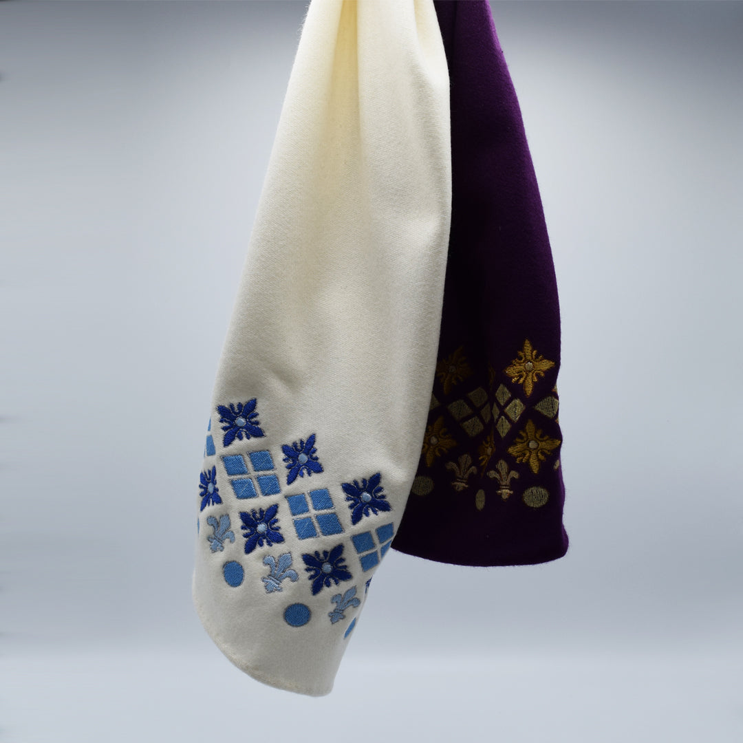 Cashmere wool blend Embroidered Scarf