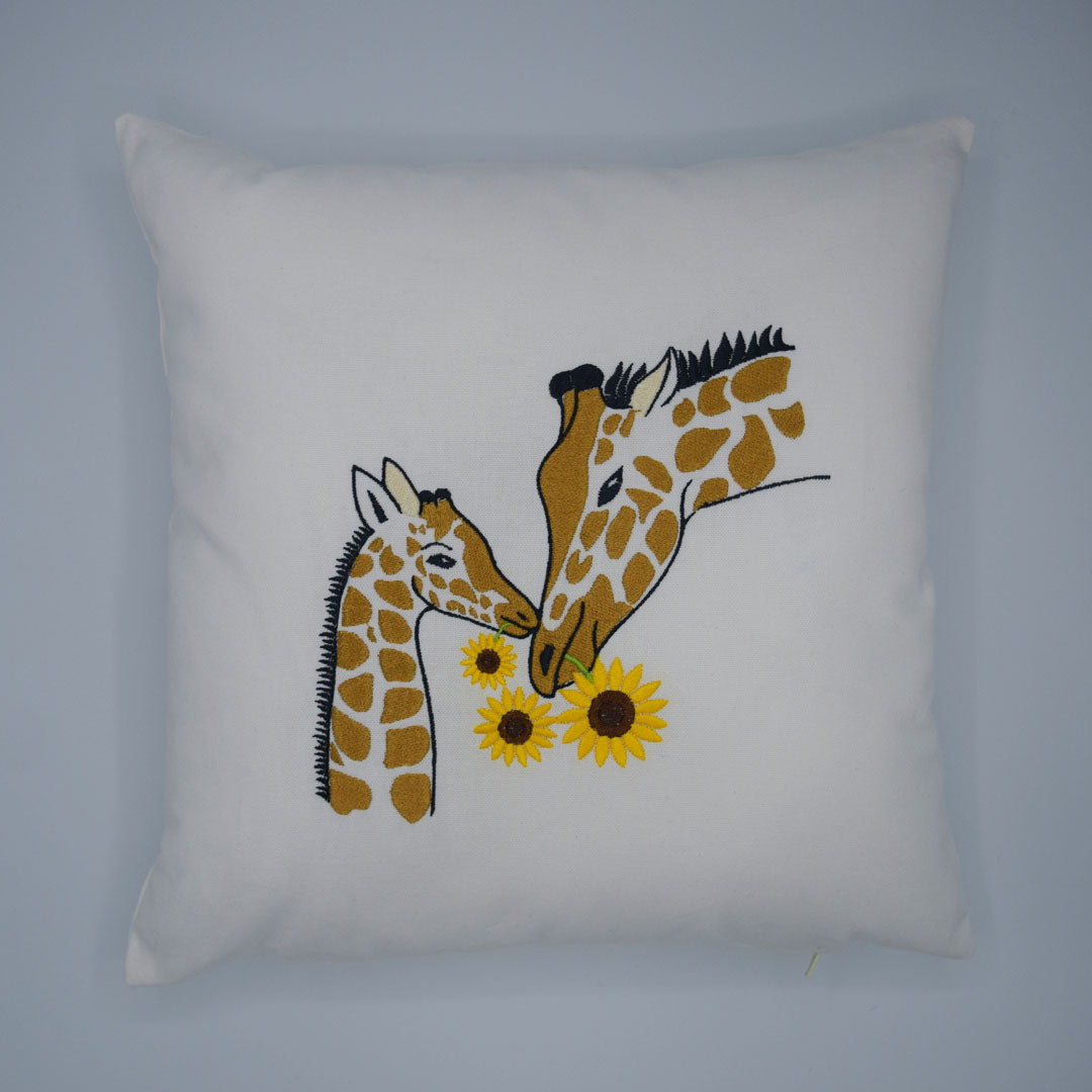 Giraffe Mum and Baby Cushion