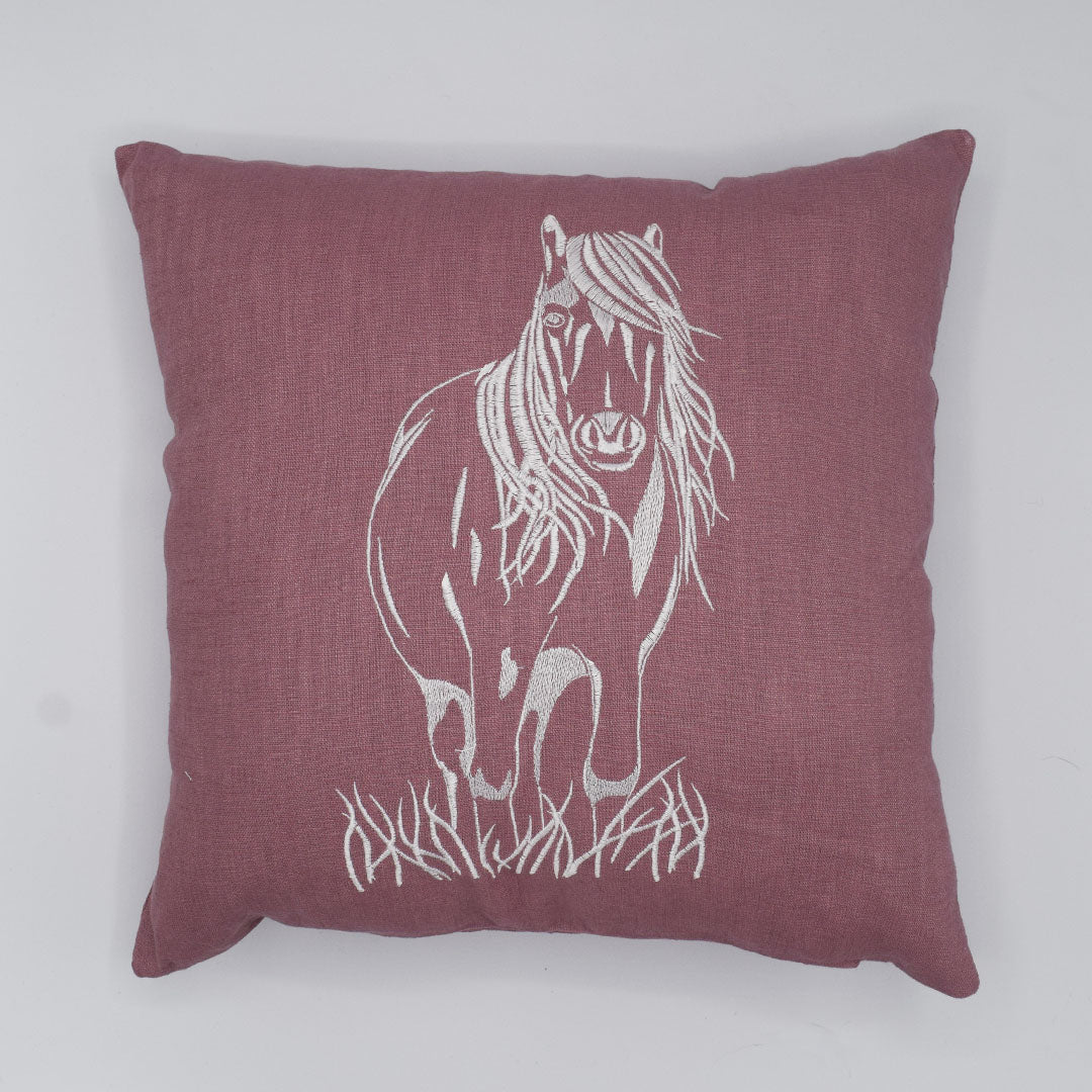 Shetland Pony Embroidered Cushion