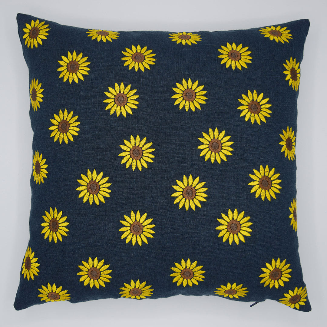 Sunflower Embroidered Cushion