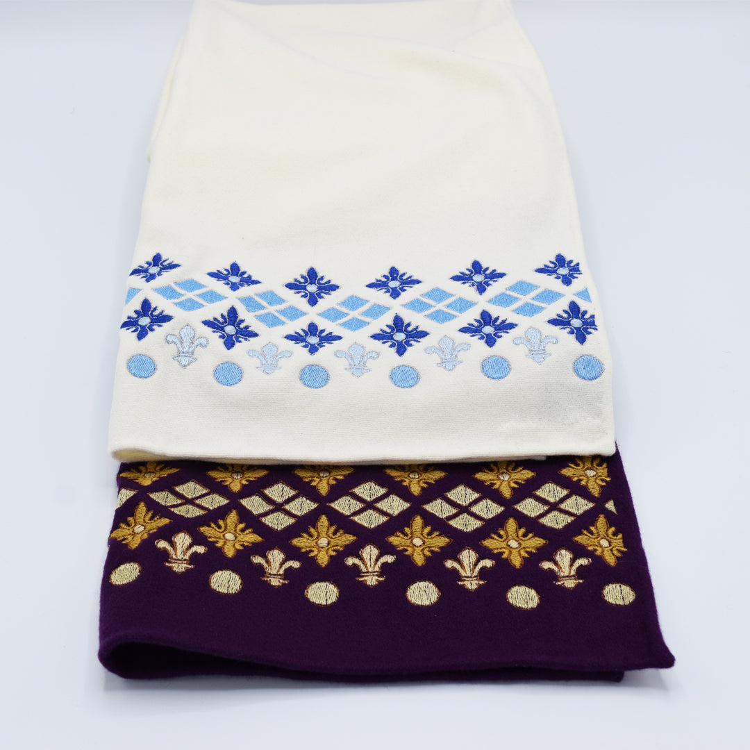 Cashmere wool blend Embroidered Scarf